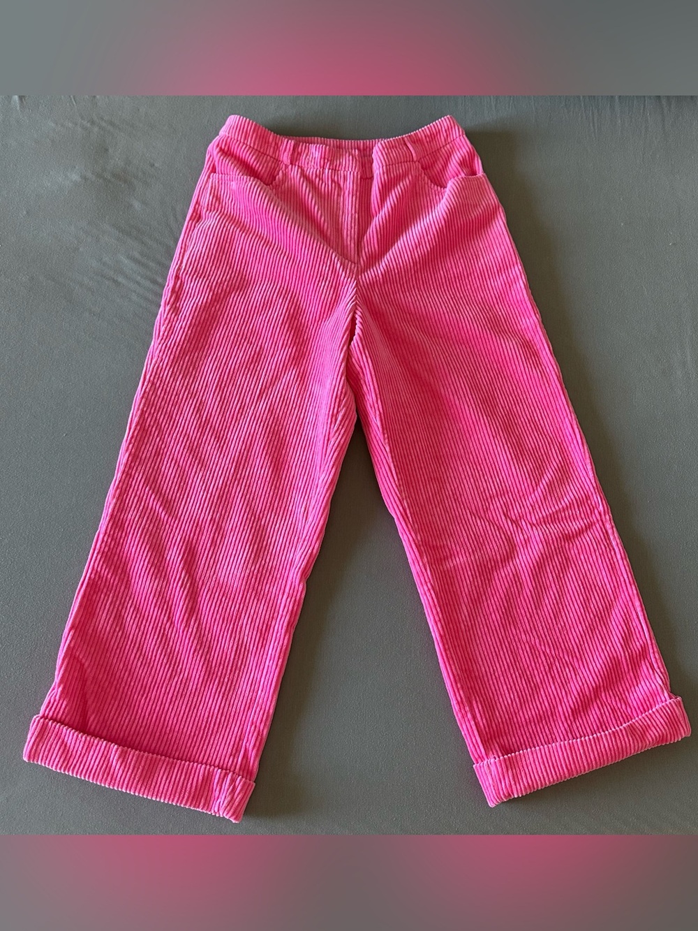 COLLUSION Pink Corduroy Cropped Wide-Leg Cuffed Pants